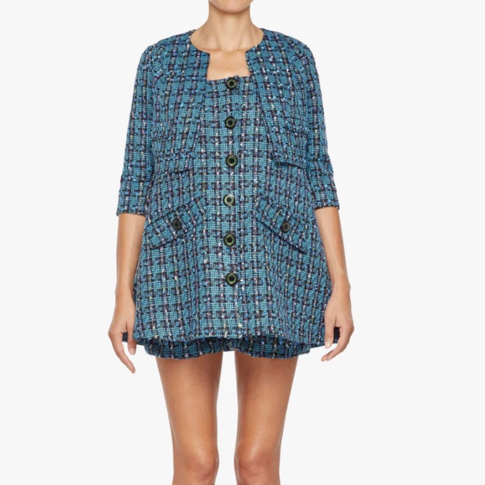 Women's Blue Tweed Coat and Dress